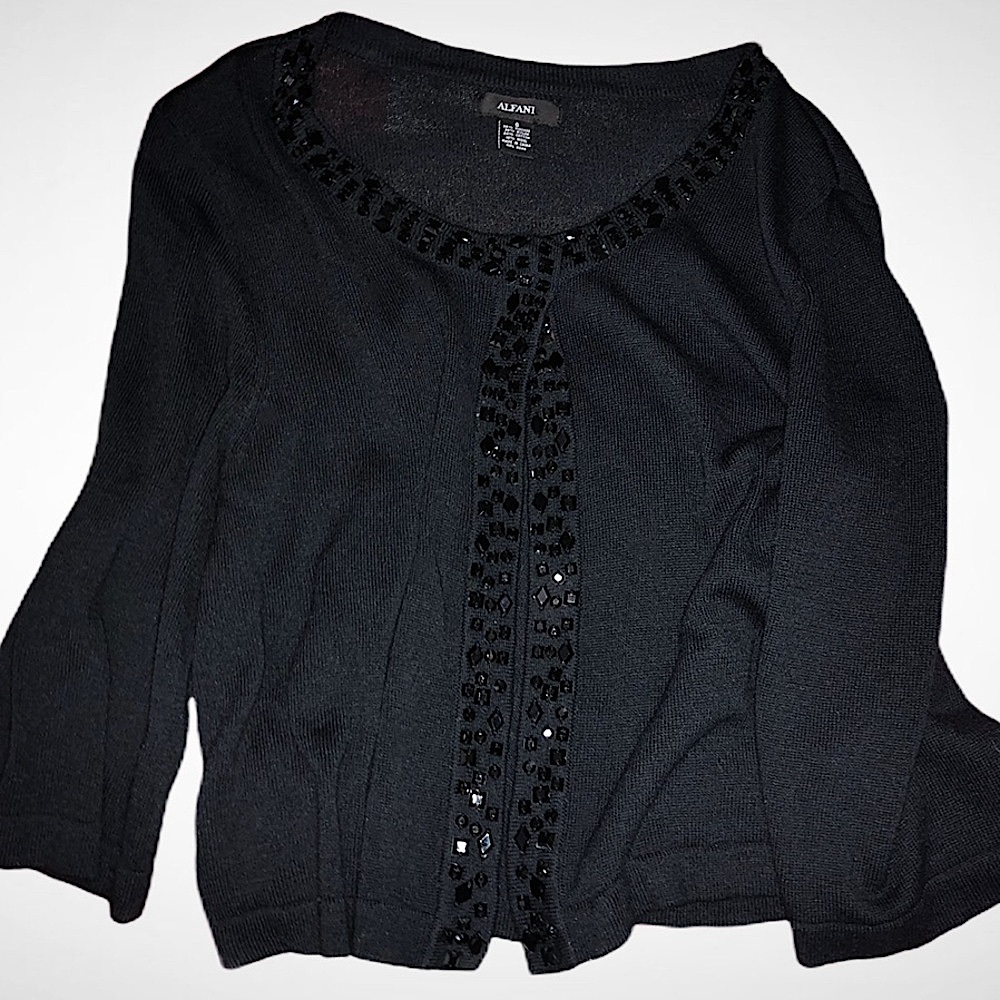 Alfani black beaded lightweight cardigan, Sz. S